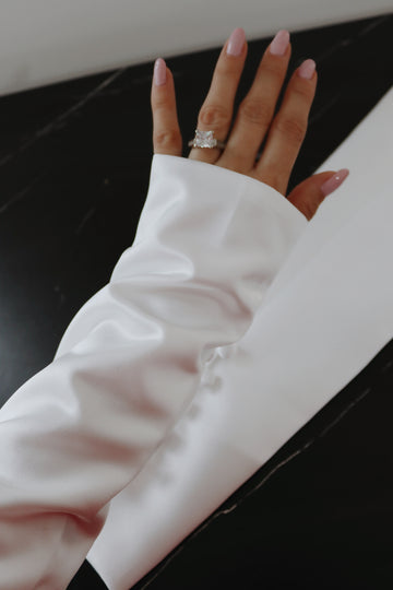 Detachable Satin Bridal Sleeves with Buttons